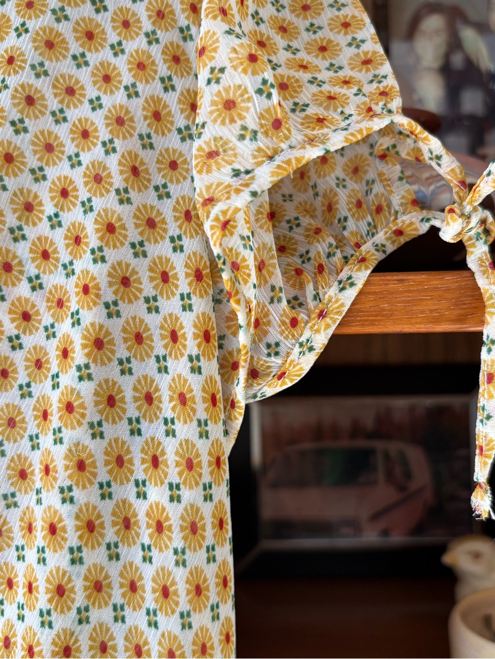 90’s True Vintage Flower Print Top S - Picture 4 of 5